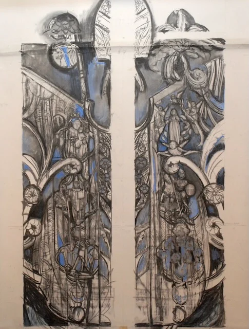 Drawn cartoons for two lancets.